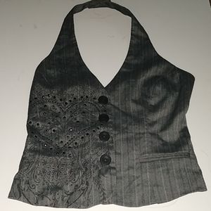 Embellished Pinstripe Vest